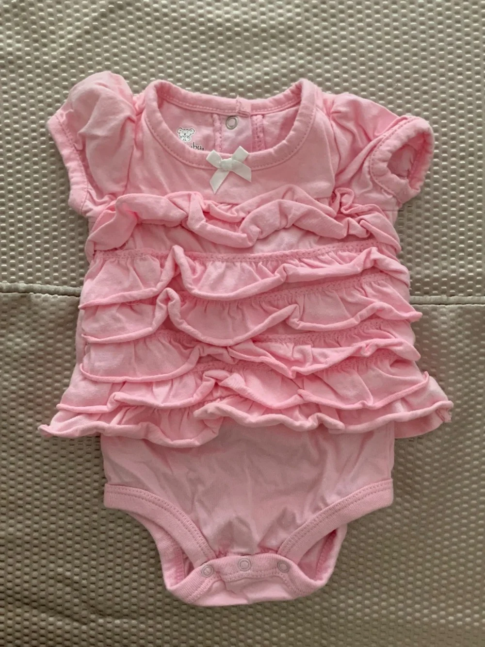 Koala Baby 3M Pink Ruffle Puff Sleeve Bodysuit Romper
